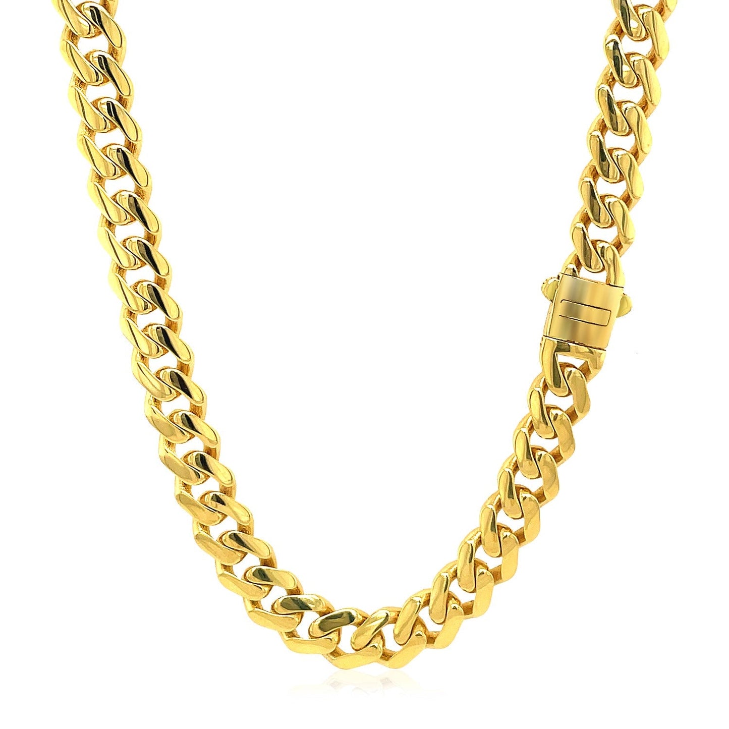 14k Yellow Gold Polished Miami Cuban Chain Necklace-2