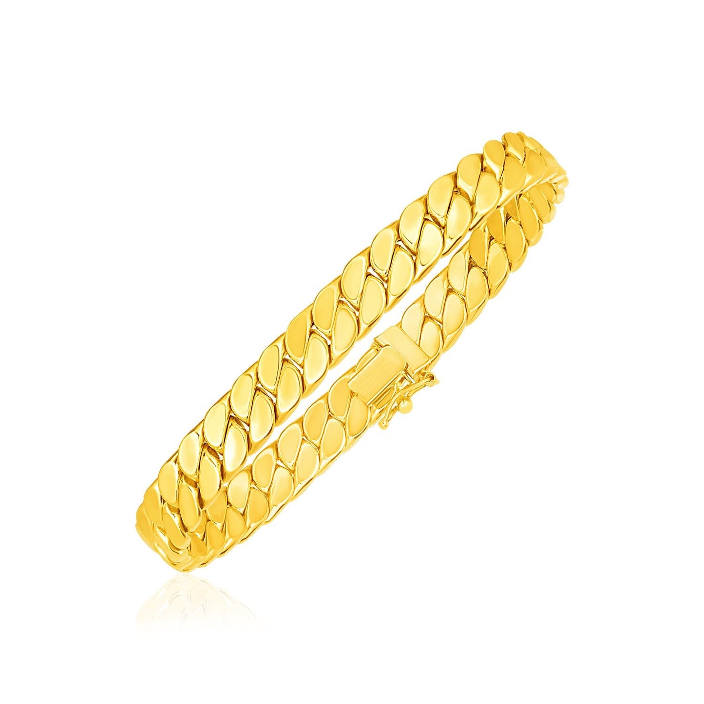 14k Yellow Gold 8 inch Mens Curb Chain Bracelet-0