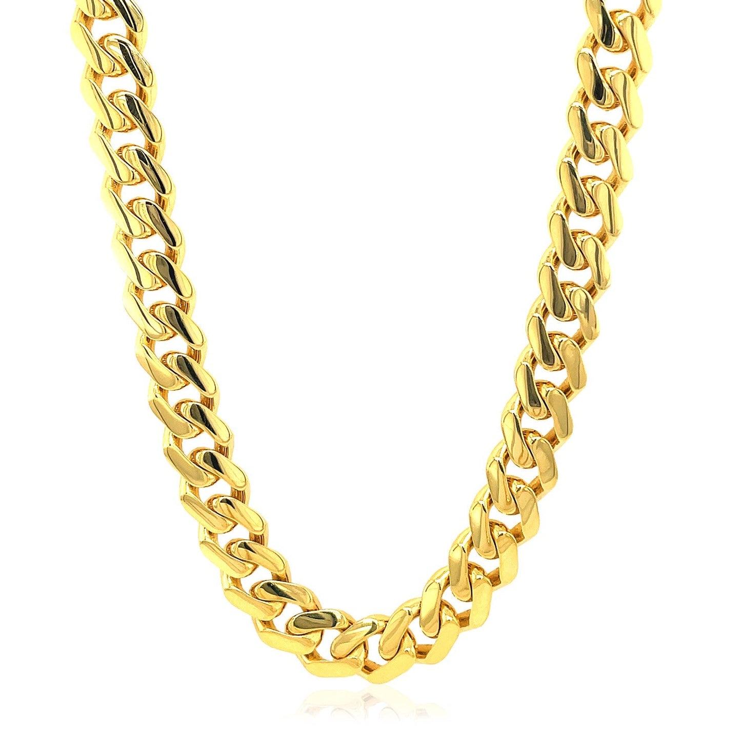 14k Yellow Gold Polished Miami Cuban Chain Necklace-0