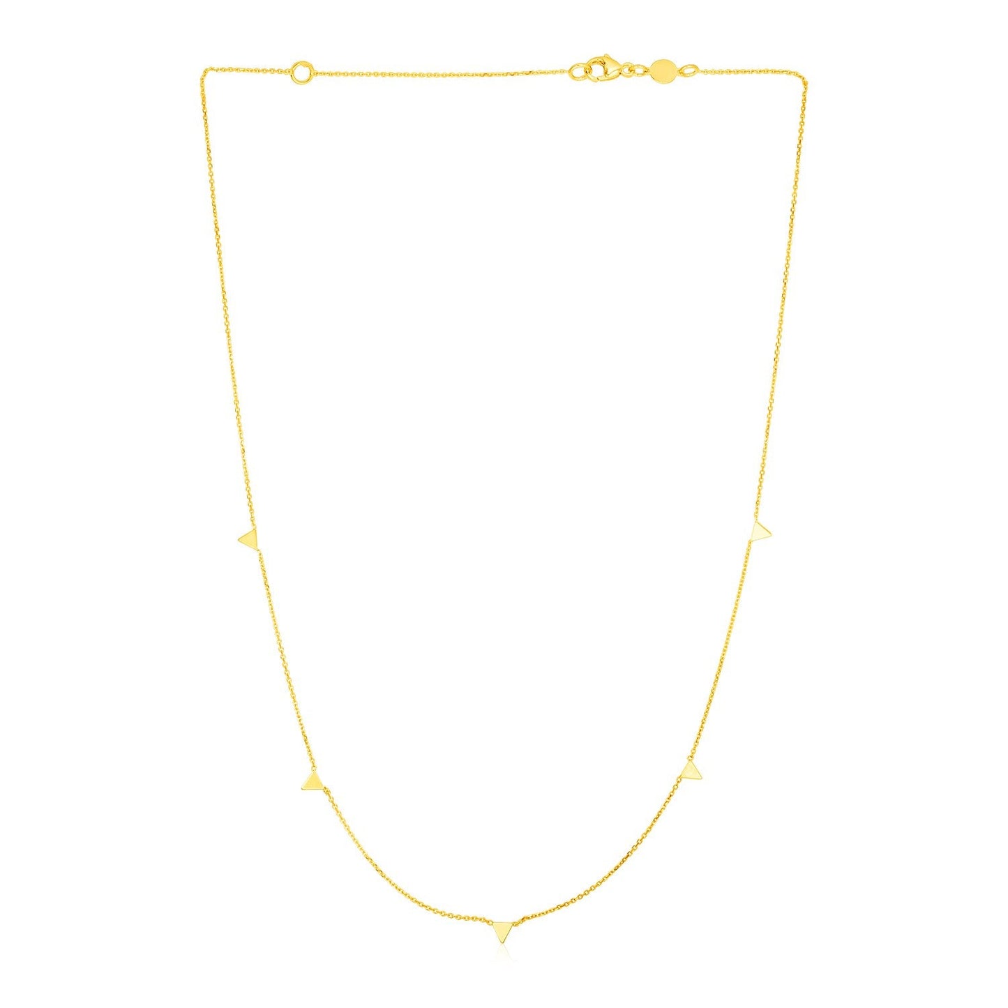 14K Yellow Gold Necklace with Triangles-0