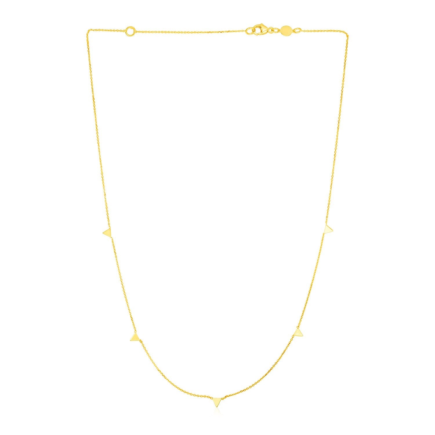 14K Yellow Gold Necklace with Triangles-0