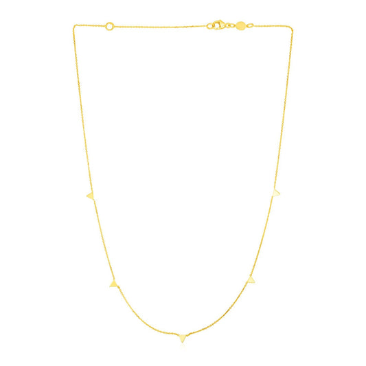 14K Yellow Gold Necklace with Triangles-0