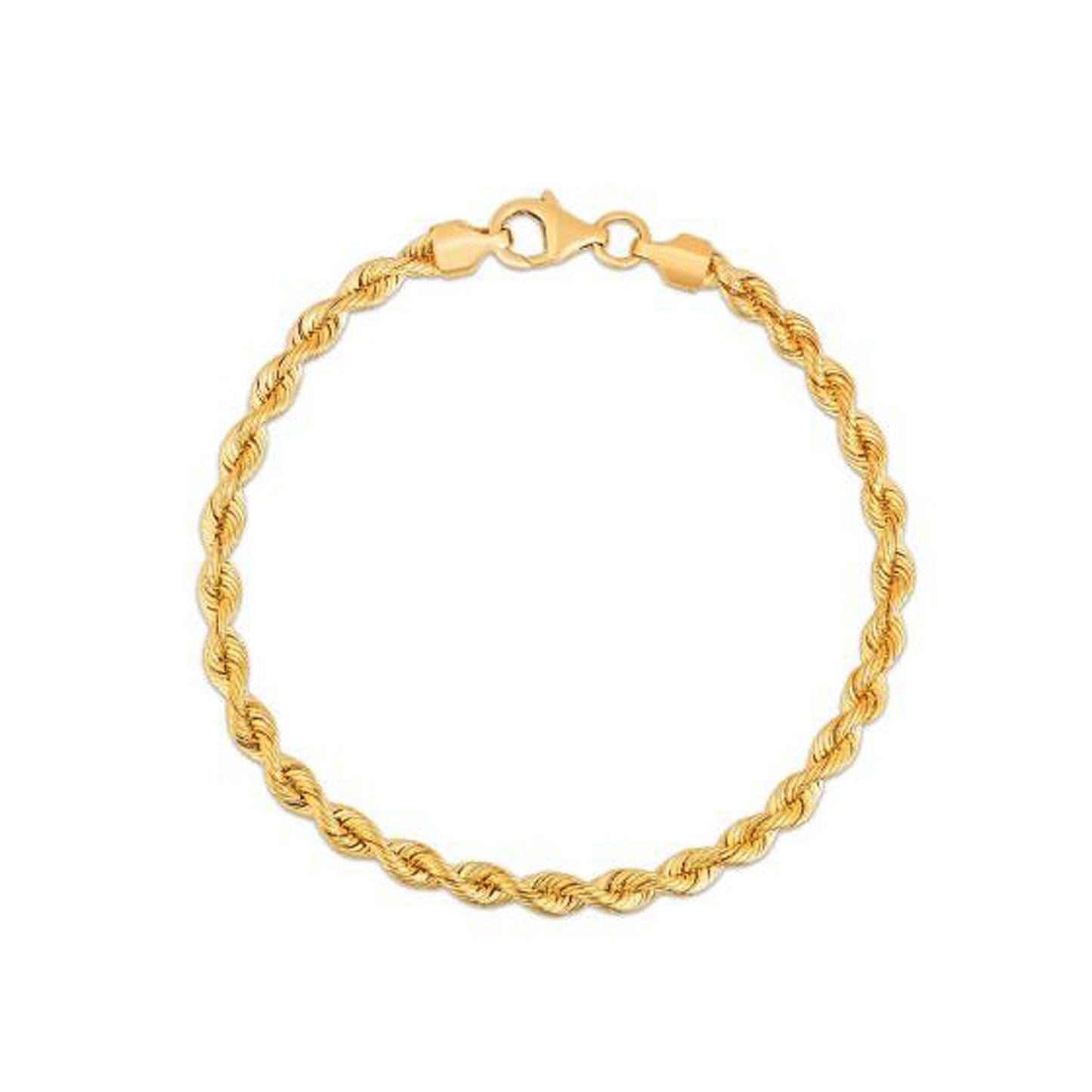 Silk Rope Chain Bracelet in 14k Yellow Gold (3.7 mm)-0