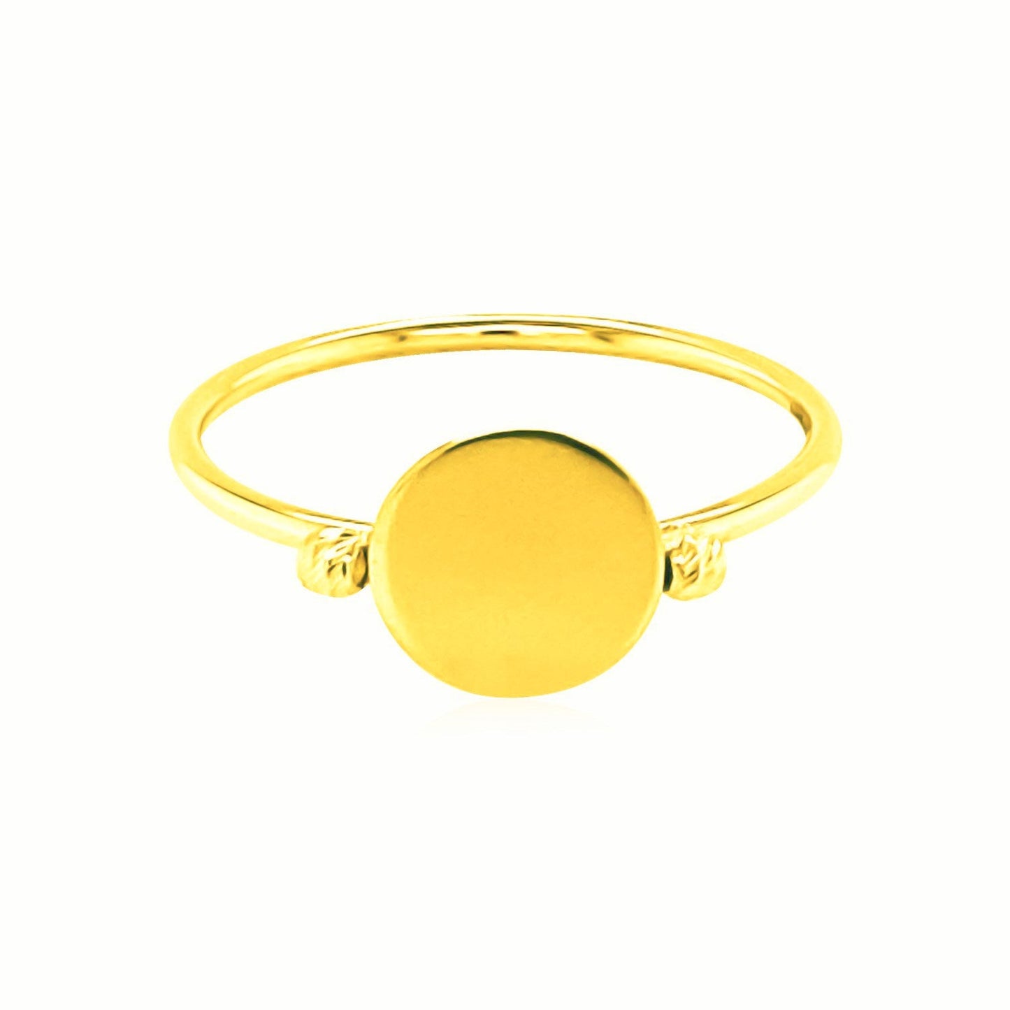 14k Yellow Gold Ring with Polished Oval-1