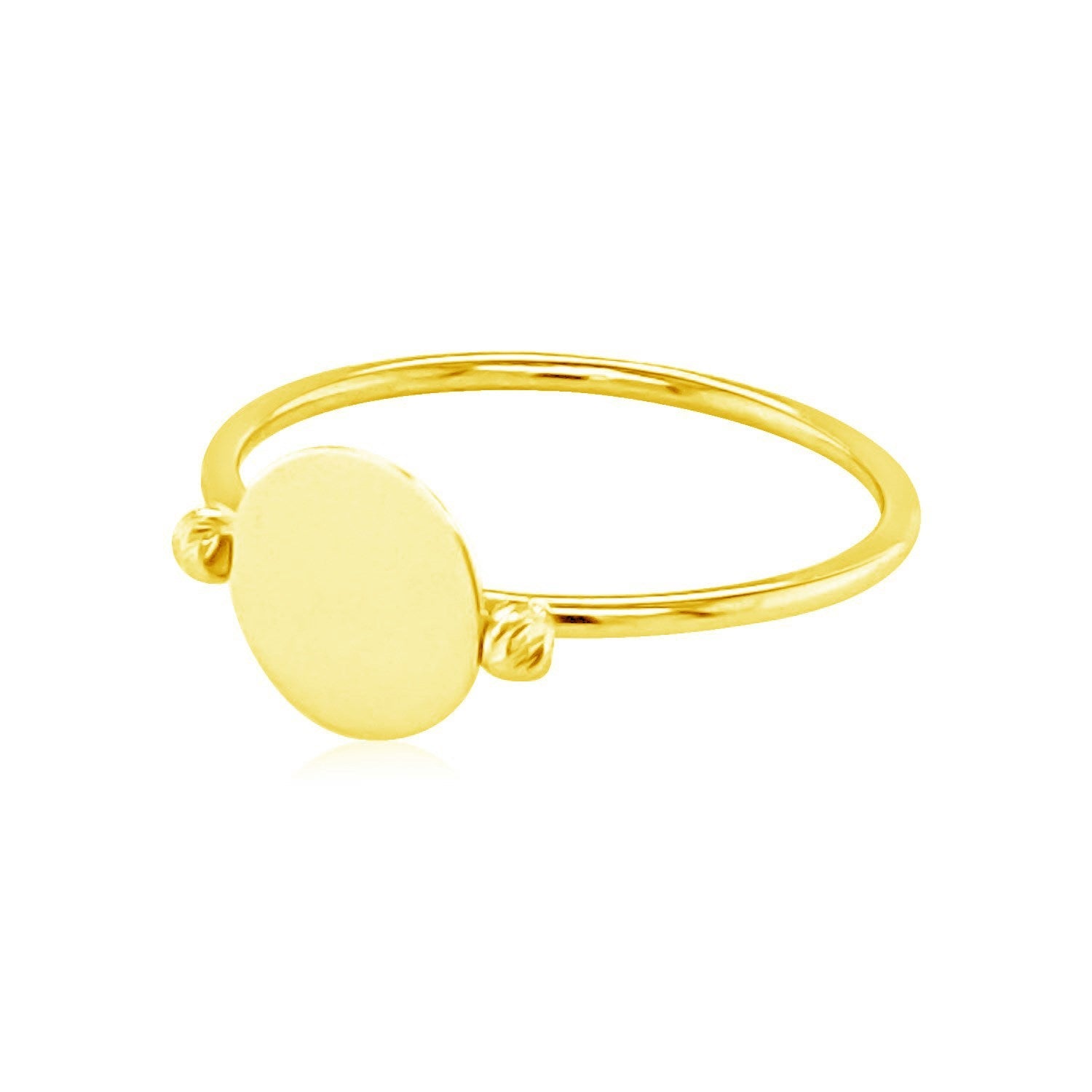 14k Yellow Gold Ring with Polished Oval-2