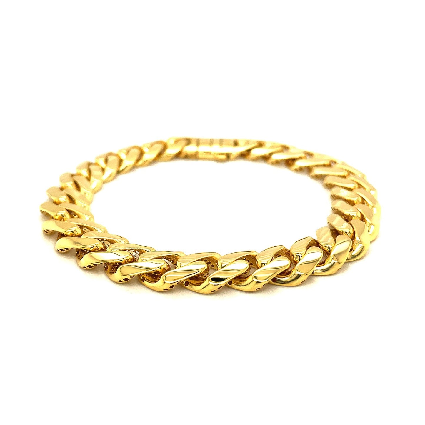 14k Yellow Gold Polished Curb Chain Bracelet-1