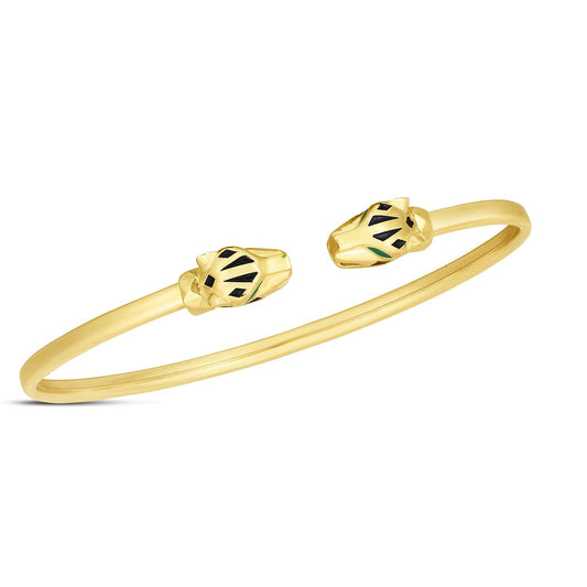 14k Yellow Gold Panther Bangle-0