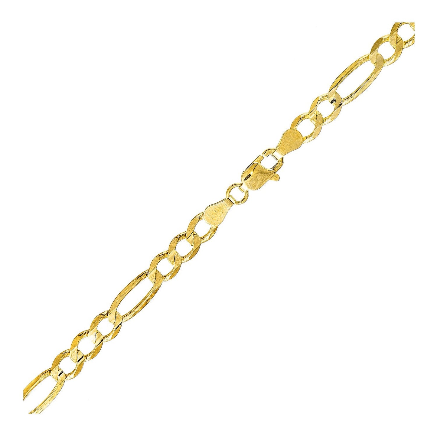 5.4mm 10k Yellow Gold Lite Figaro Bracelet-2