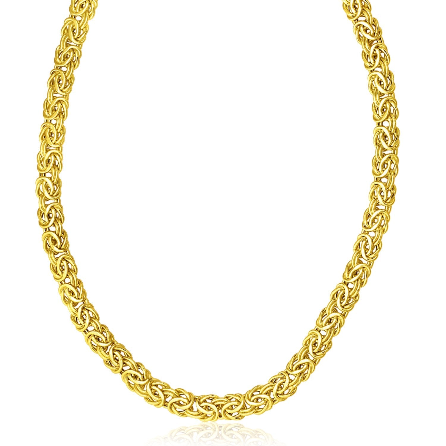 14k Yellow Gold Byzantine Design Stylish Necklace-0