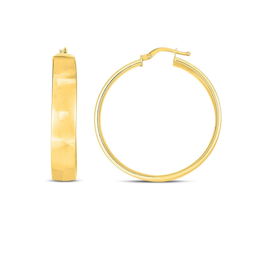 14k Yellow Gold Wedding Band Hoops (35mm)-0