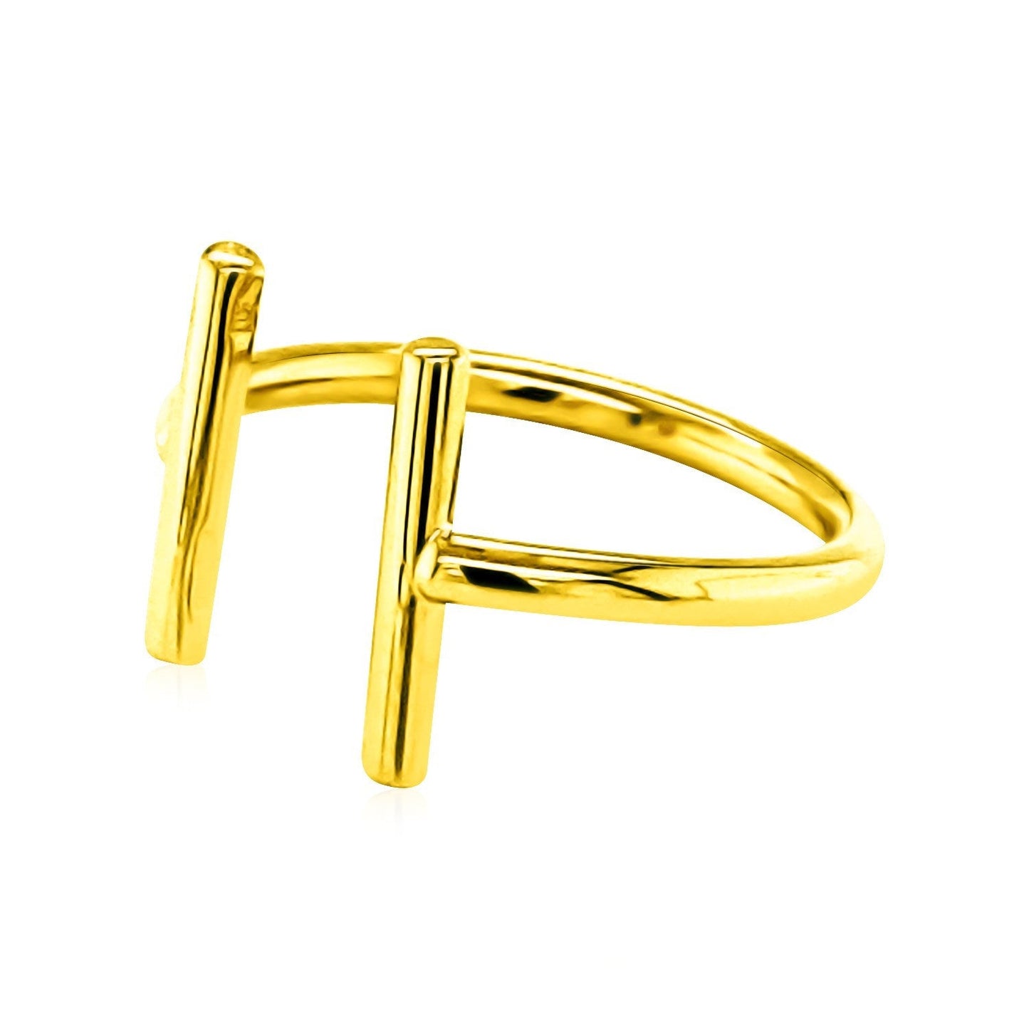 14k Yellow Gold Open Ring with Bars-2