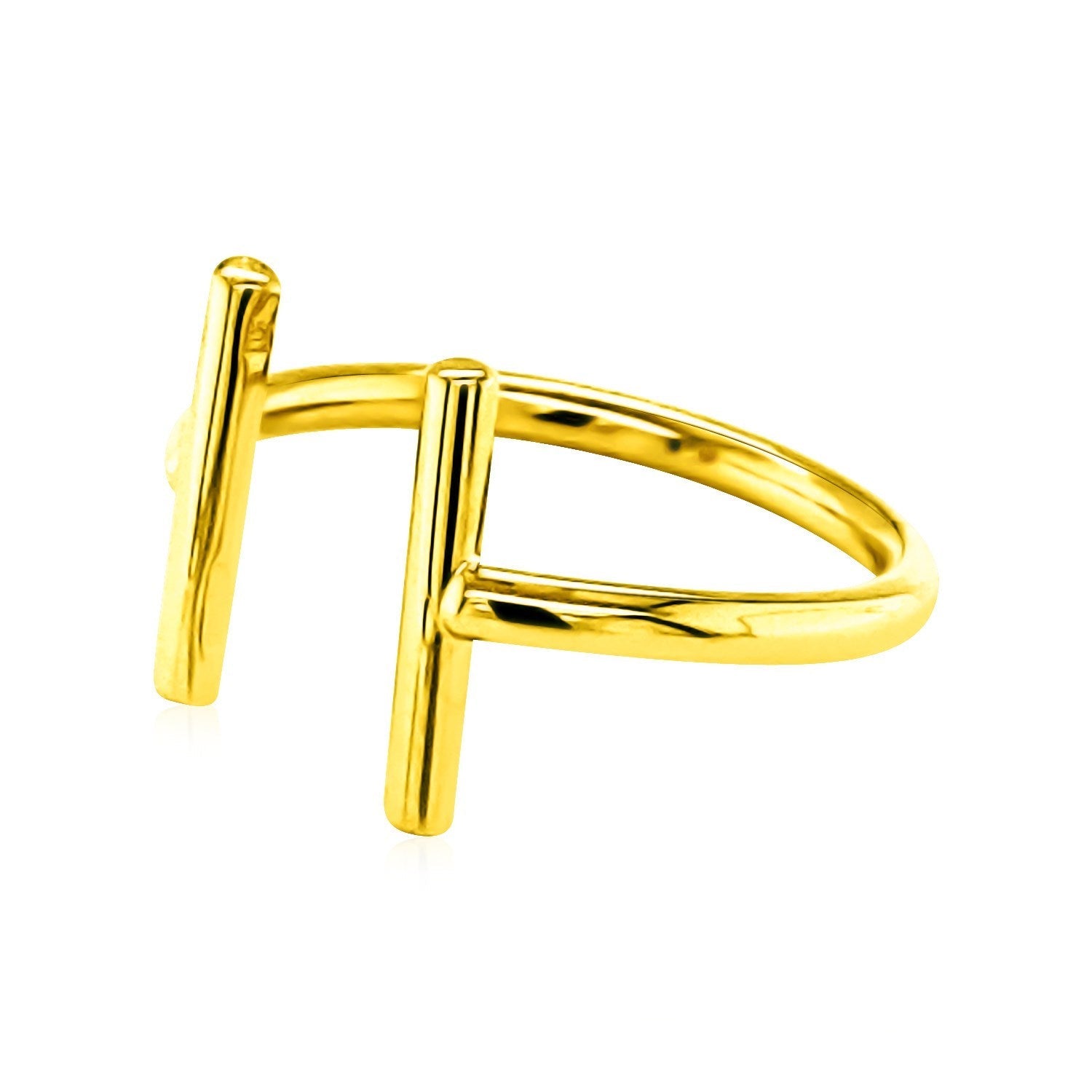 14k Yellow Gold Open Ring with Bars-2