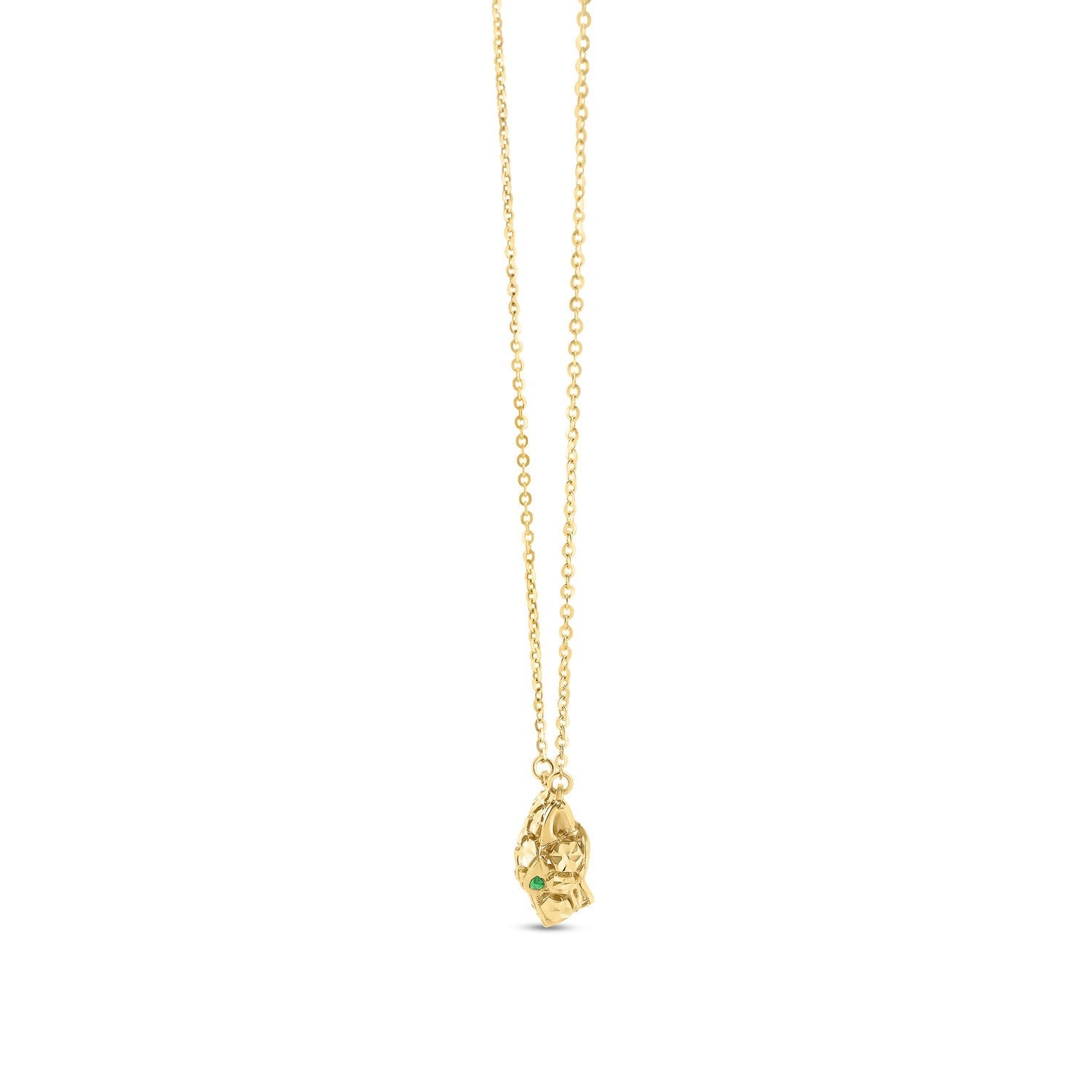 14k Yellow Gold Panther Head Necklace-1
