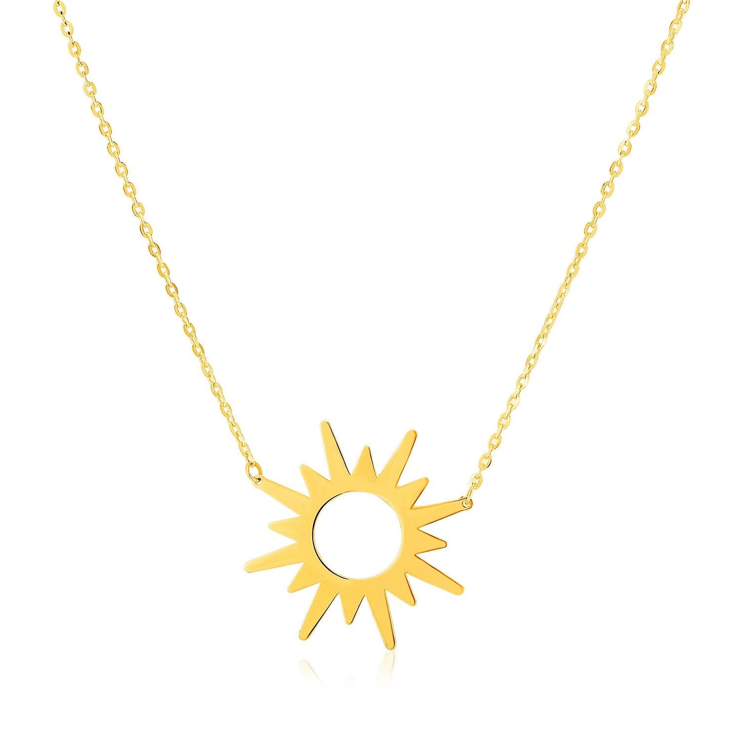 14K Yellow Gold Sunburst Necklace-0