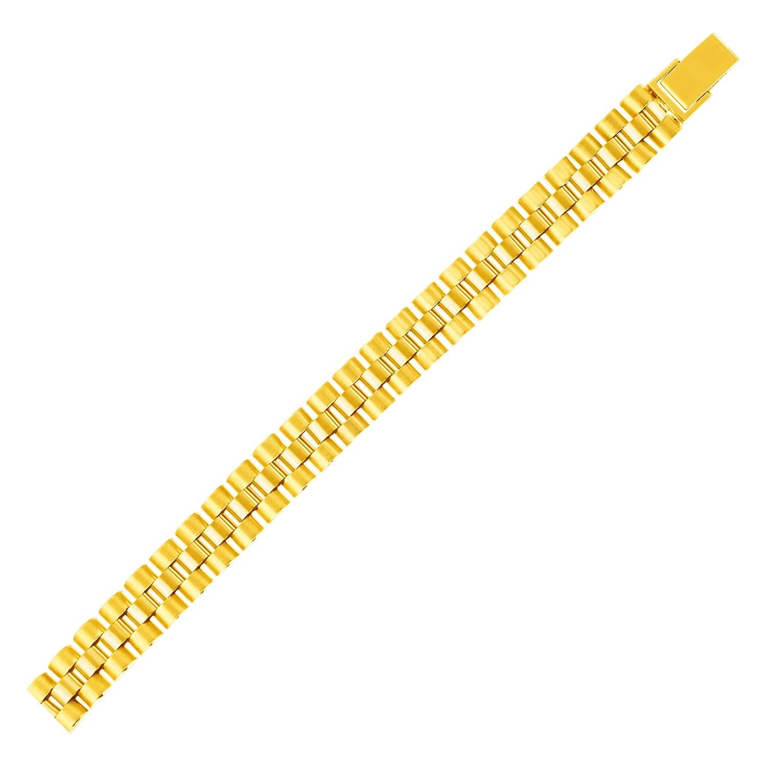14k Yellow Gold Mens Panther Link Bracelet-0
