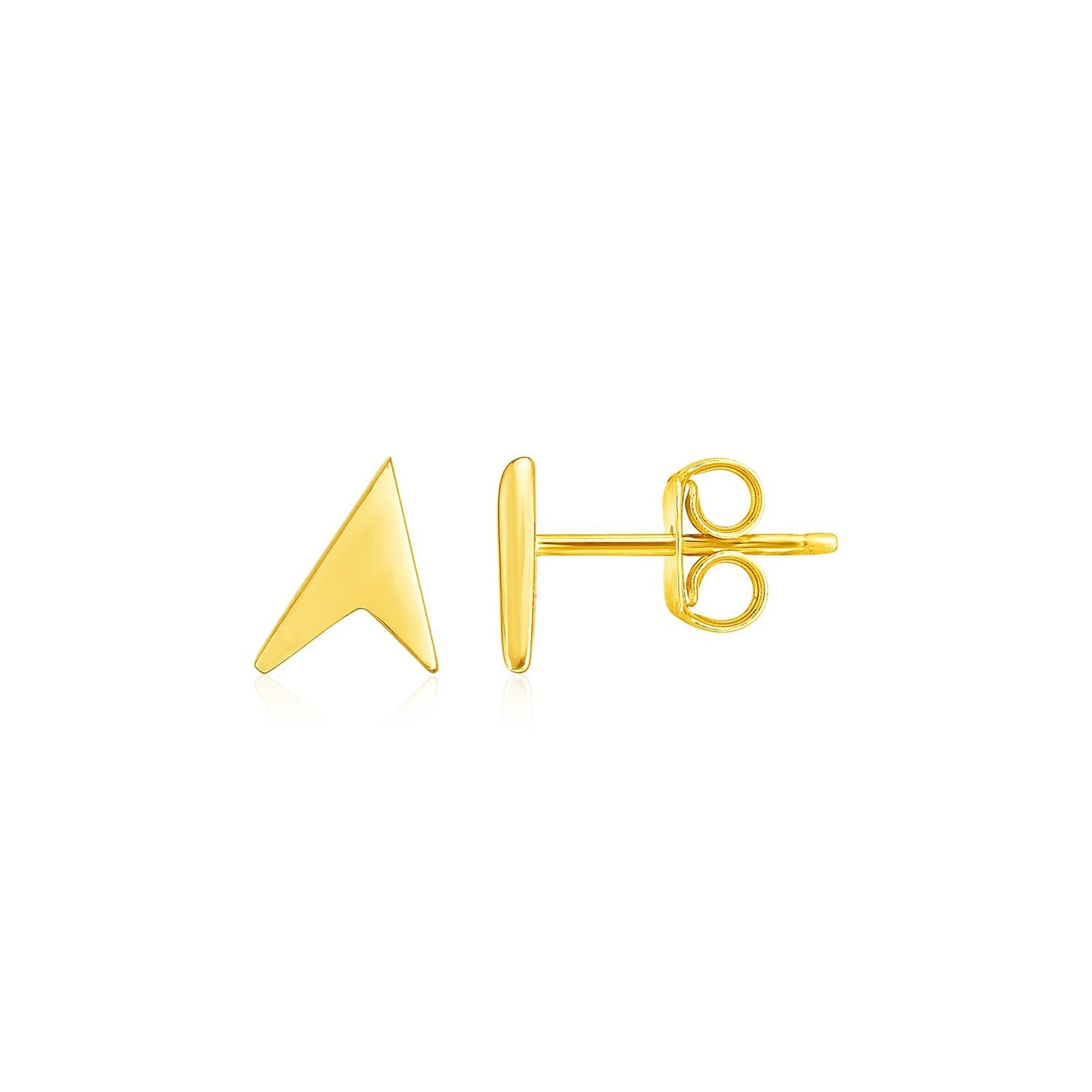 14k Yellow Gold Polished Arrow Head Post Earrings-0