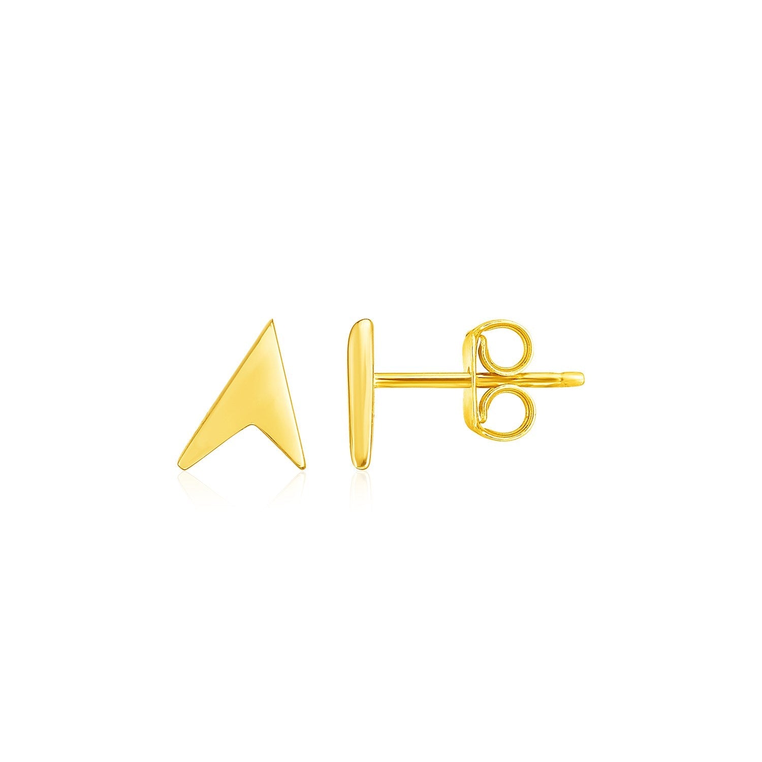 14k Yellow Gold Polished Arrow Head Post Earrings-0