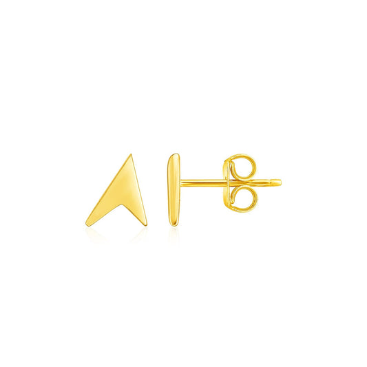 14k Yellow Gold Polished Arrow Head Post Earrings-0