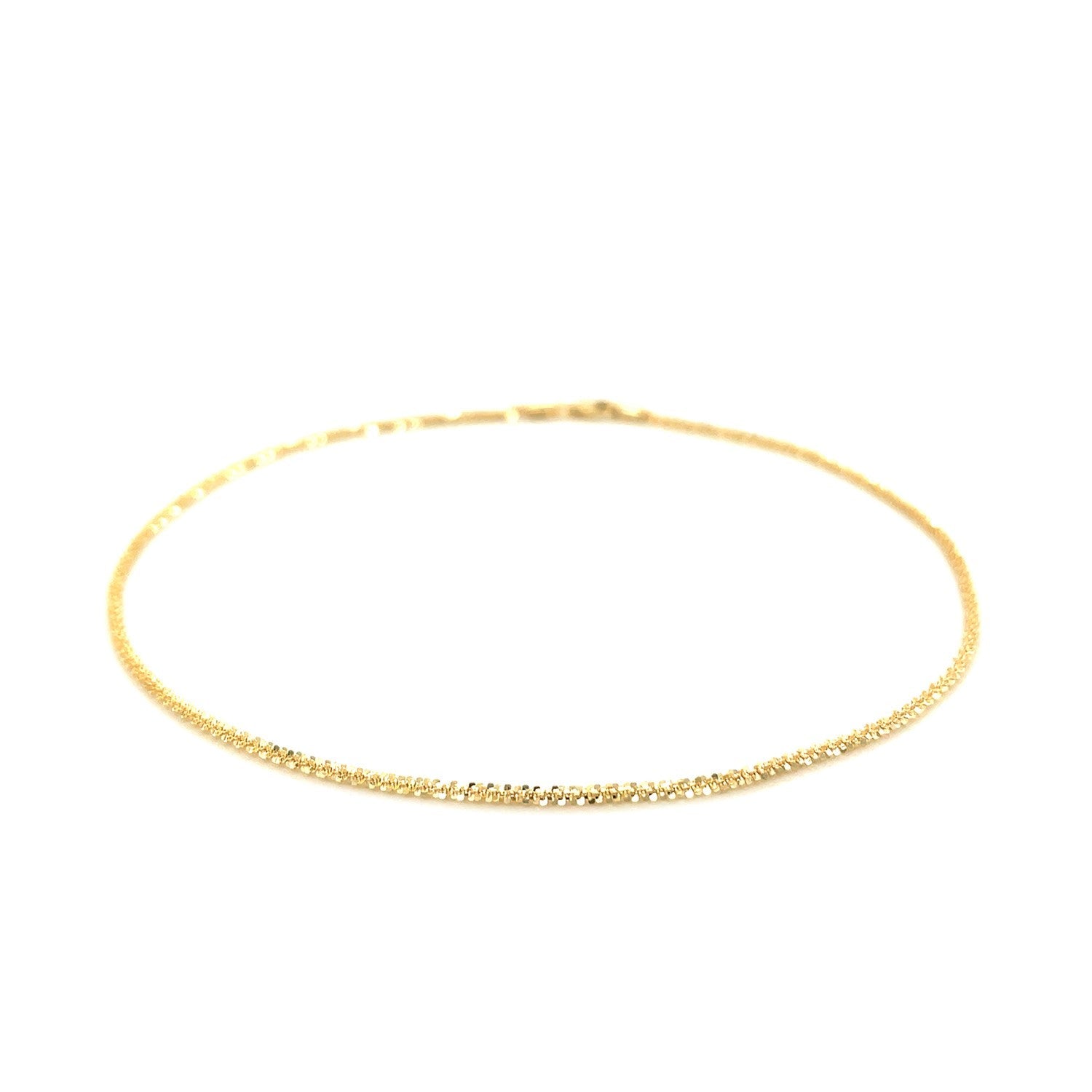 10k Yellow Gold Sparkle Anklet 1.5mm-1