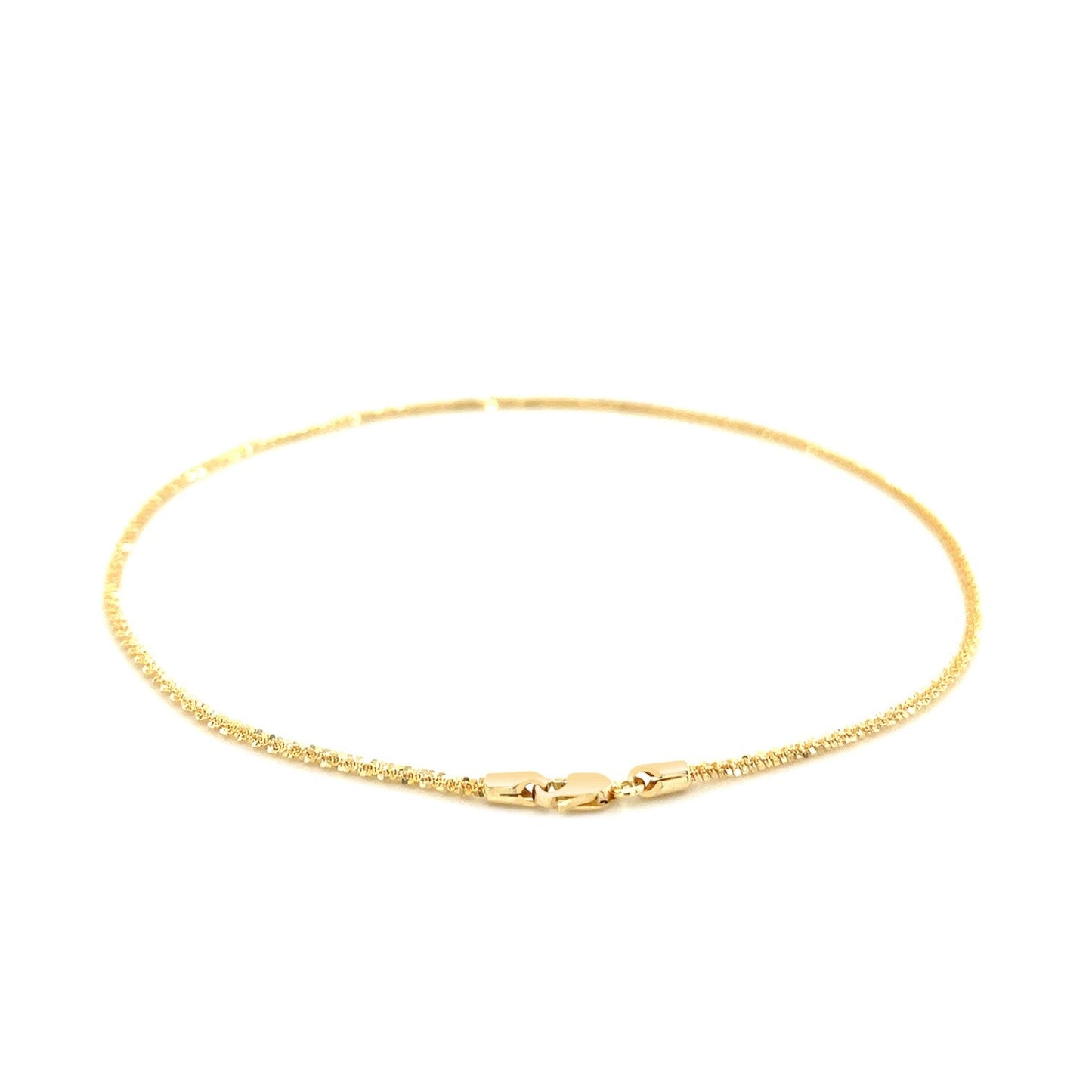 10k Yellow Gold Sparkle Anklet 1.5mm-2