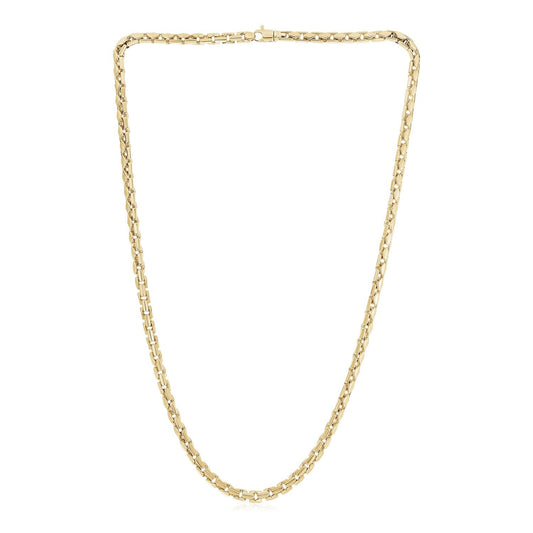 14k Yellow Gold High Polish Mens Fancy Box Necklace (5.0mm)-0