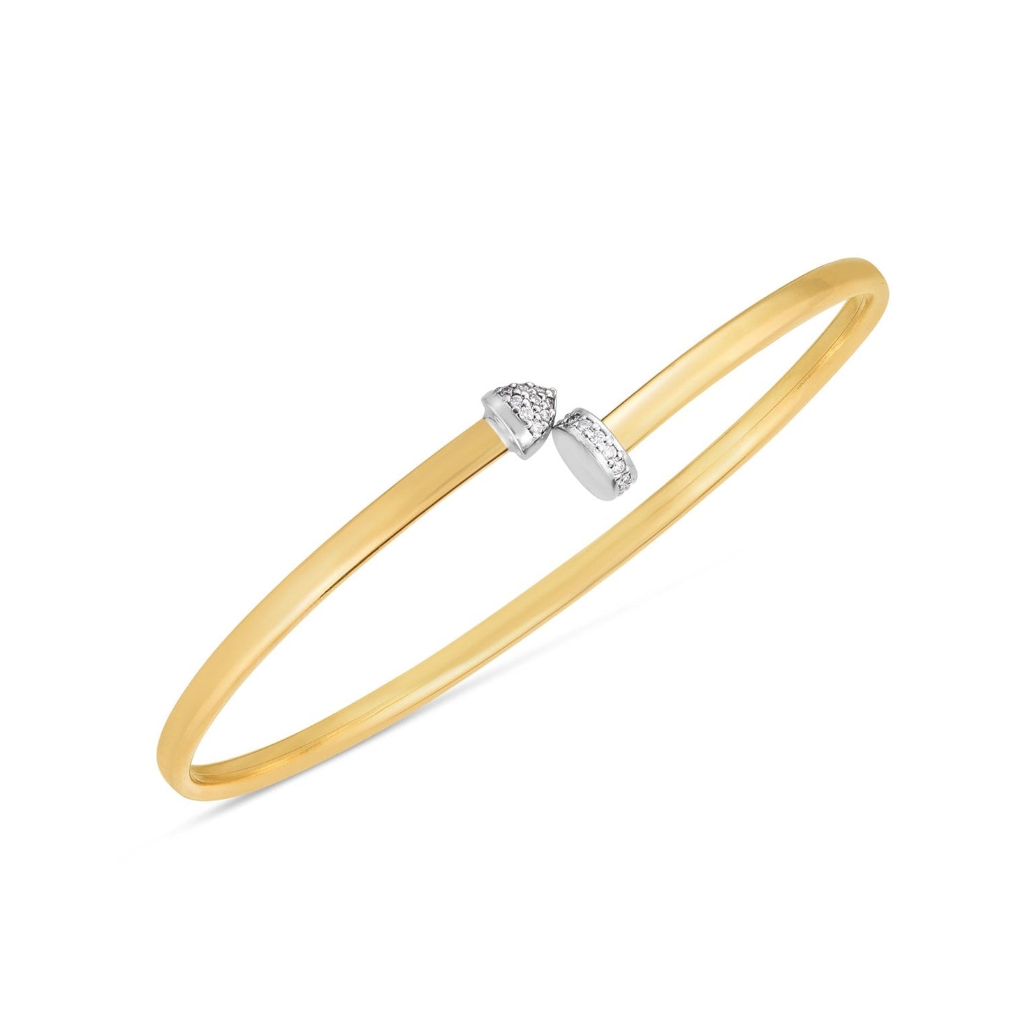 14k Two Tone Gold Diamond Hardware Bangle-1