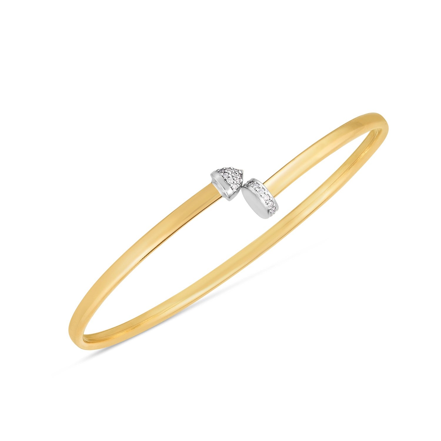 14k Two Tone Gold Diamond Hardware Bangle-1