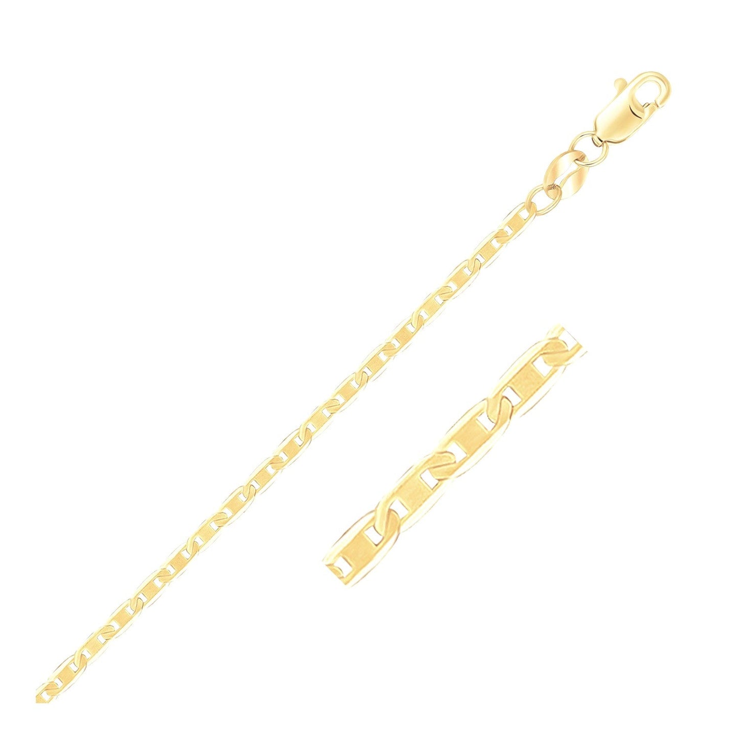 14k Yellow Gold Mariner Link Anklet 1.7mm-0