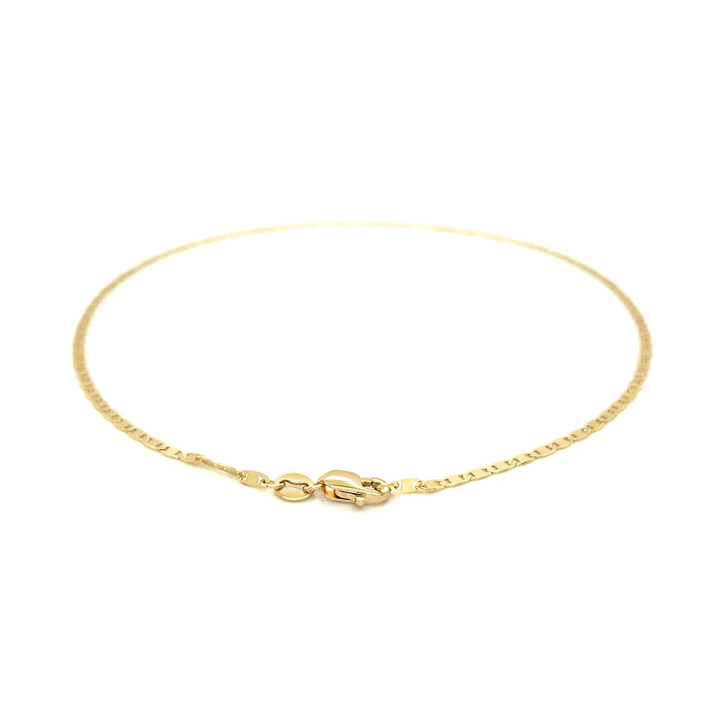 14k Yellow Gold Mariner Link Anklet 1.7mm-2