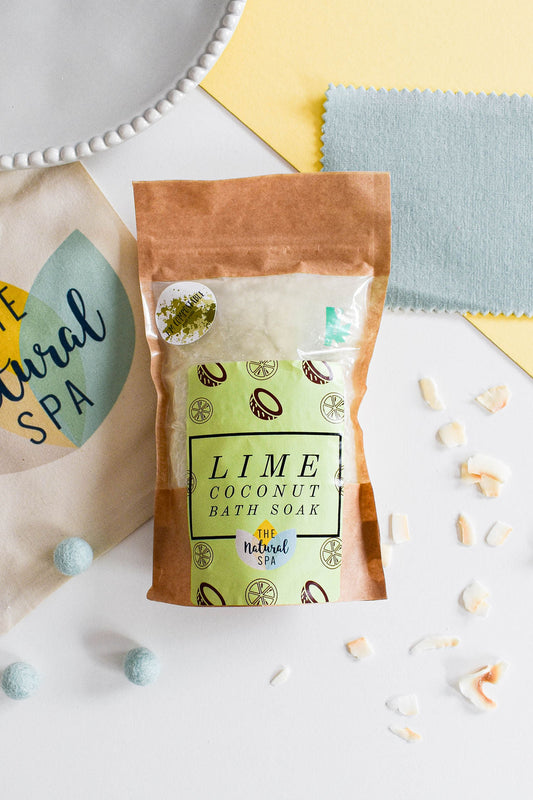 225g Lime and Coconut Bath Soak - Compostable pouch-0