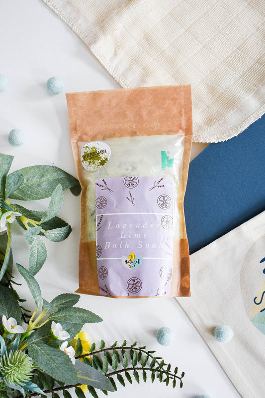 225g Lavender and Lime Bath Soak - Compostable pouch-0
