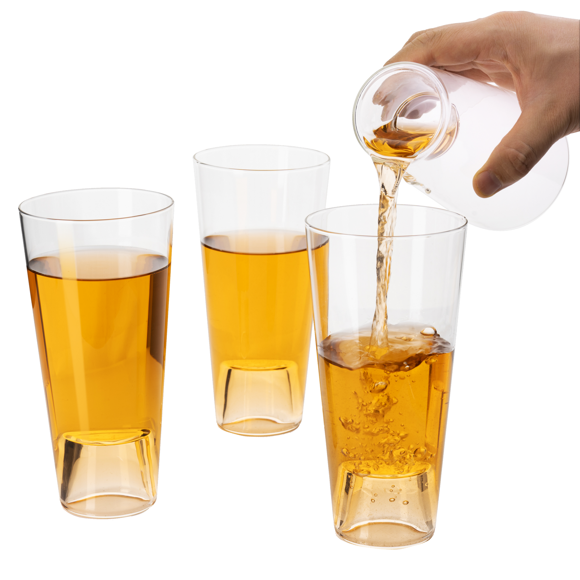 Shot in the Pint Glass, Take A Shot Funny Beer Glass/Mug 4-Set 7"H The Wine Savant - Beers Pilsner Tumblers, Perfect for Entertaining, Home Bar, Weddings, Parties, Funny Drinking Gifts 21 oz (640mL)-0