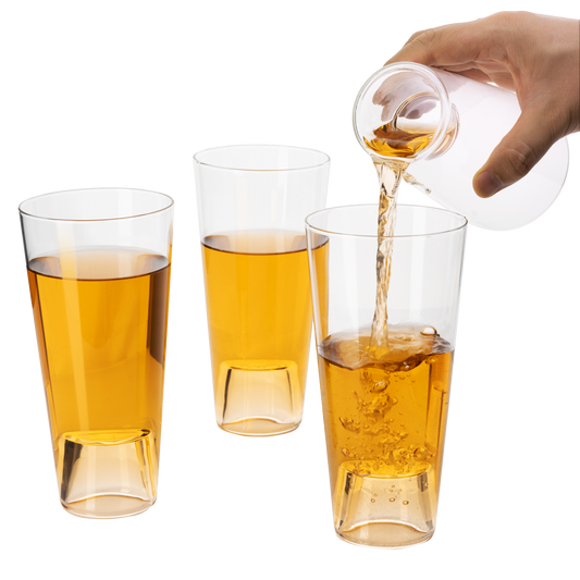 Shot in the Pint Glass, Take A Shot Funny Beer Glass/Mug 4-Set 7"H The Wine Savant - Beers Pilsner Tumblers, Perfect for Entertaining, Home Bar, Weddings, Parties, Funny Drinking Gifts 21 oz (640mL)-0