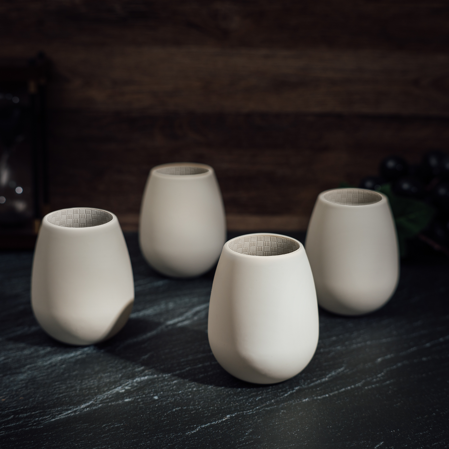 Unbreakable Silicone Stemless Wine Glassware | Set of 4 | Reusable & Shatterproof Tumbler Drinkware for Wine, Water, Cocktails, Champagne Glass for Parties, Camping, Beaches, Boats - (White)-1