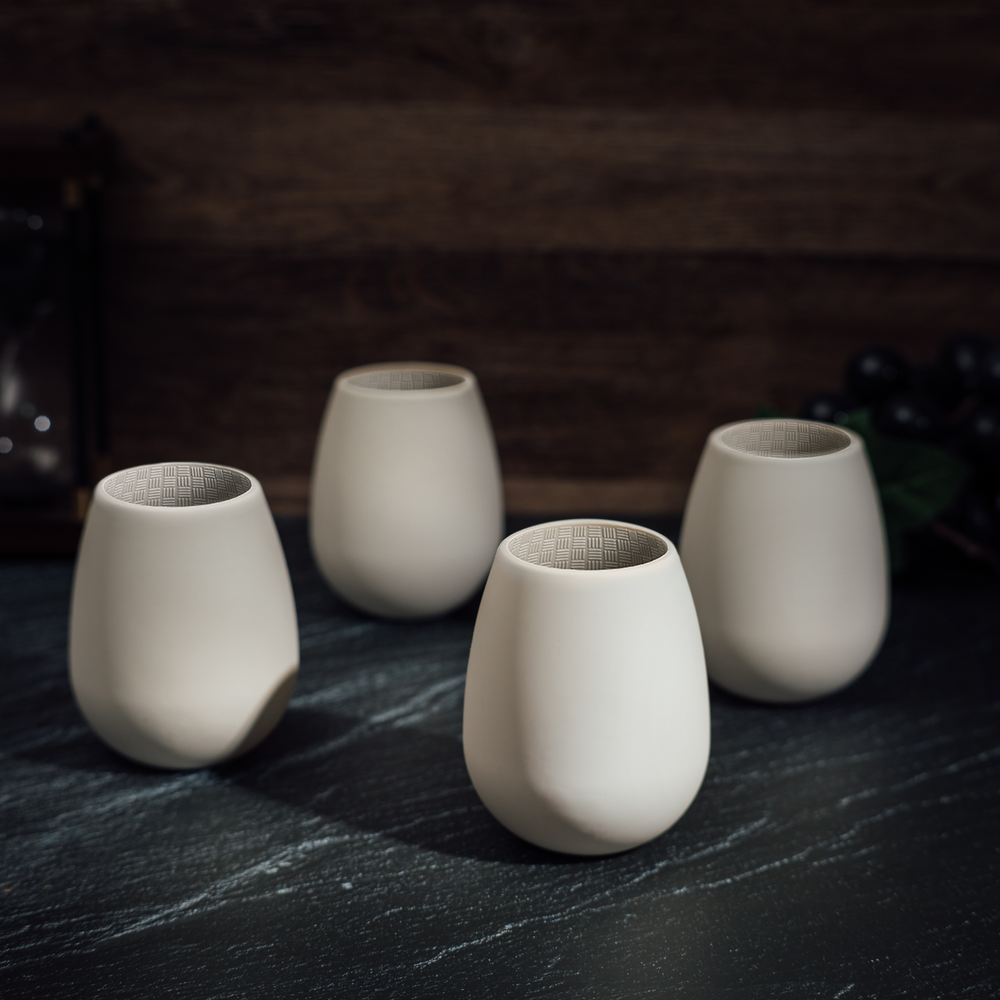 Unbreakable Silicone Stemless Wine Glassware | Set of 4 | Reusable & Shatterproof Tumbler Drinkware for Wine, Water, Cocktails, Champagne Glass for Parties, Camping, Beaches, Boats - (White)-1