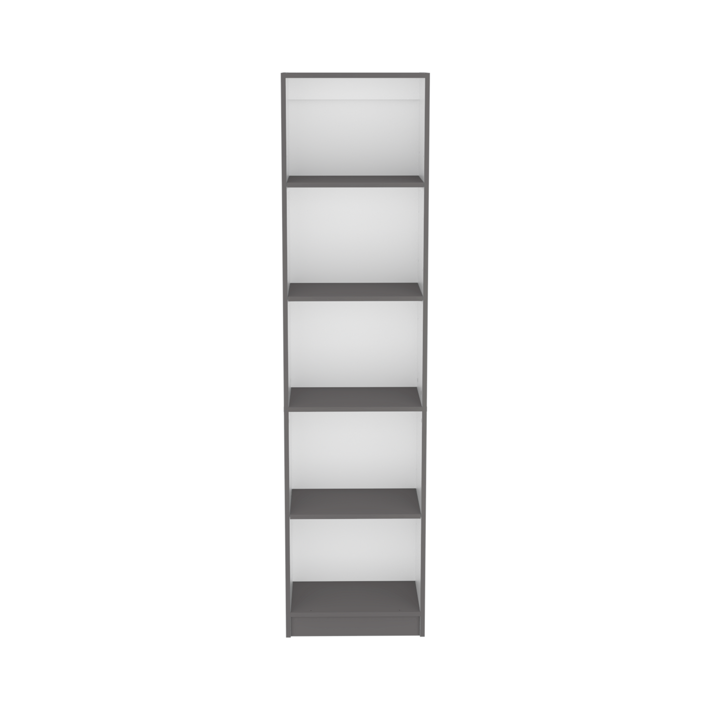 Bookcase XS Benzoni, Slim Design and Spacious Display, Matt Gray Finish-5