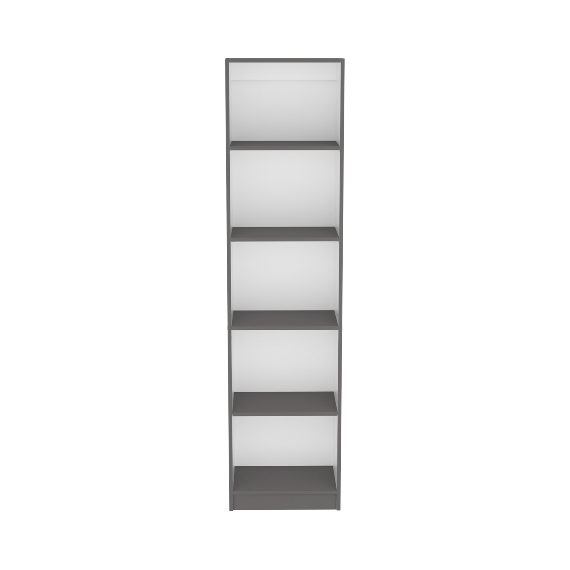 Bookcase XS Benzoni, Slim Design and Spacious Display, Matt Gray Finish-5