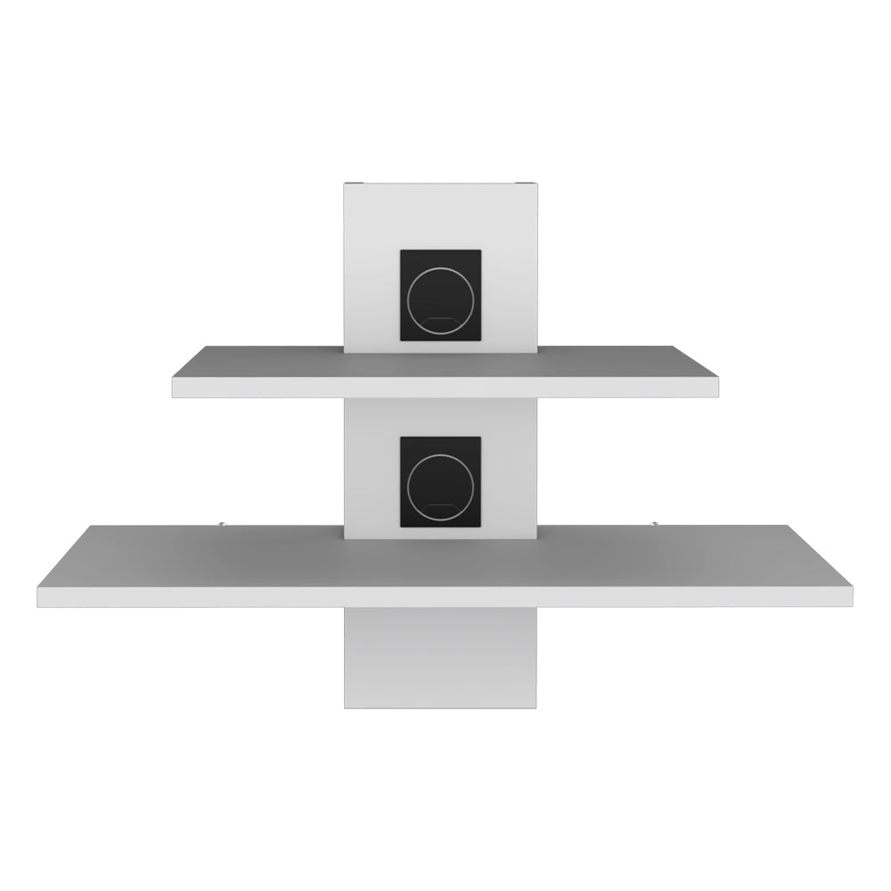 Ruston Wall Shelf With Sleek Dual-Tiered, White Finish-2