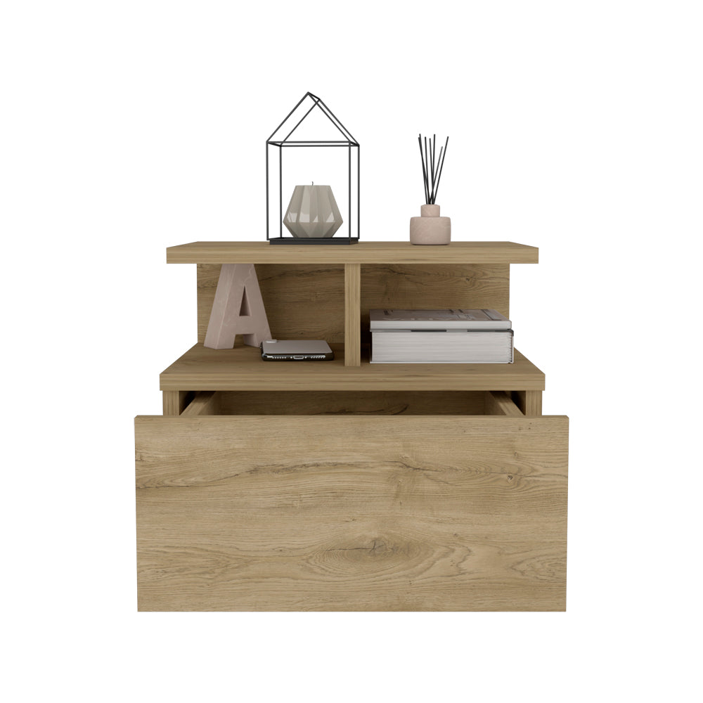 Floating Nightstand Flopini, One Drawer, Macadamia Finish-5