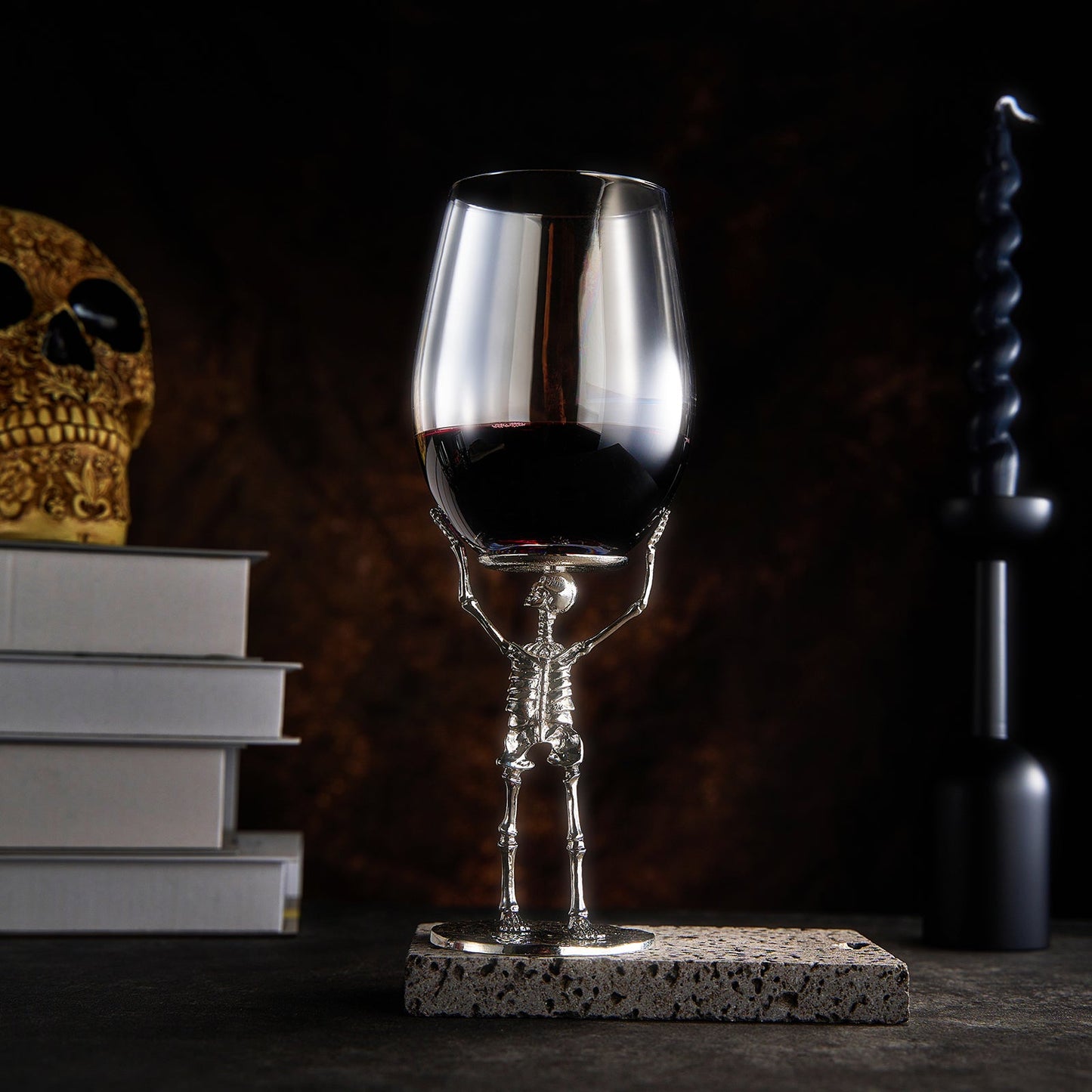Stemmed Skeleton Wine Glass | SINGLE | 19oz Halloween Skeleton Glasses 10" H, Goth Gifts, Skeleton Gifts, Skeleton Decor, Spooky Wine Gift Set, Perfect for Halloween Themed Parties-1