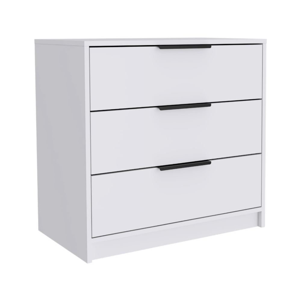 3 Drawers Dresser Maryland, Superior Top, White Finish-5