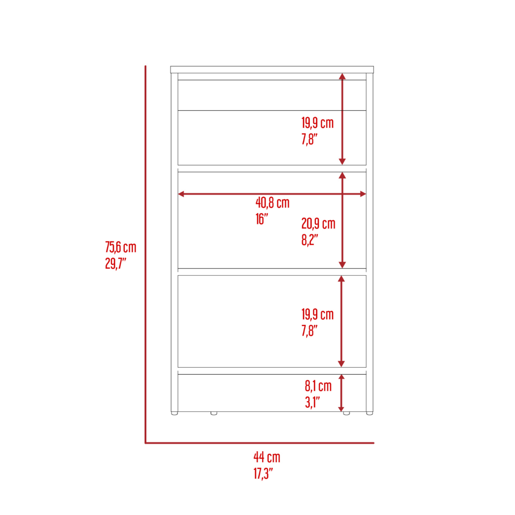 Linen Cabinet Jenne, Four Open Shelves, Light Oak / White Finish-7