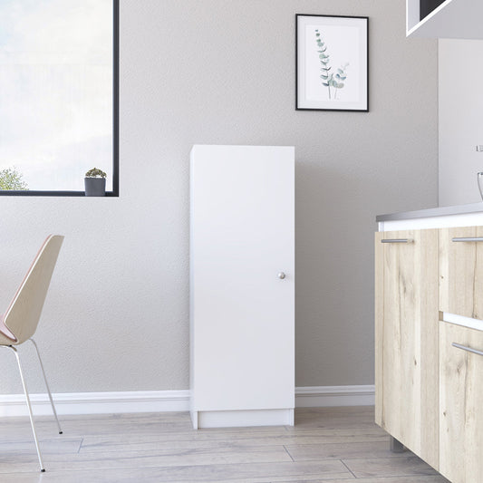 Pantry Miami, Single Door Cabinet, White Finish-0