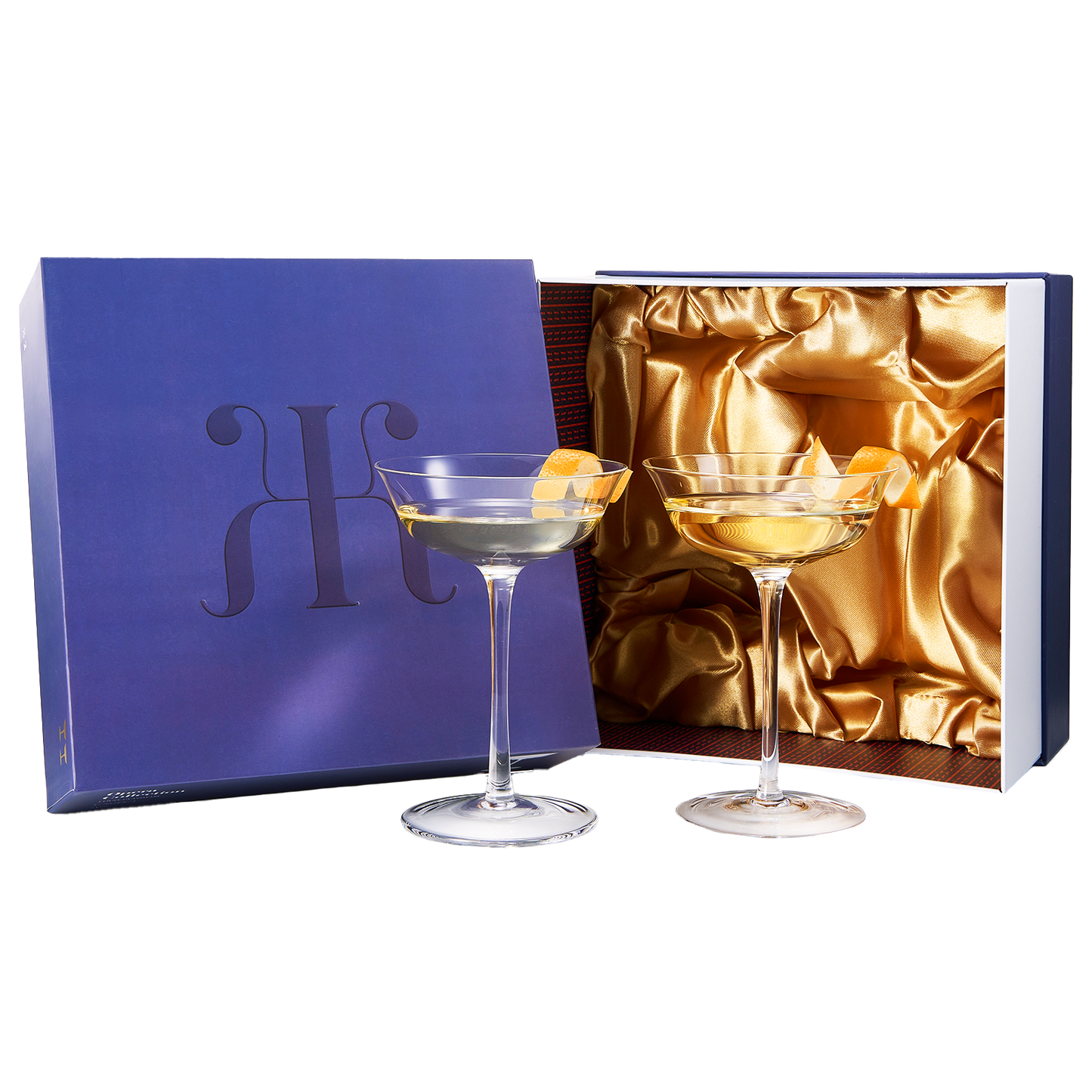 Vintage Crystal Coupe Glasses, Set of 2, Clear Radiance - Champagne, Martini, Cocktails - Hand Blown Classy Glass -Timeless Art Deco Design - Durable Sparkling Cocktail Barware, Home Bar (8 OZ)-0