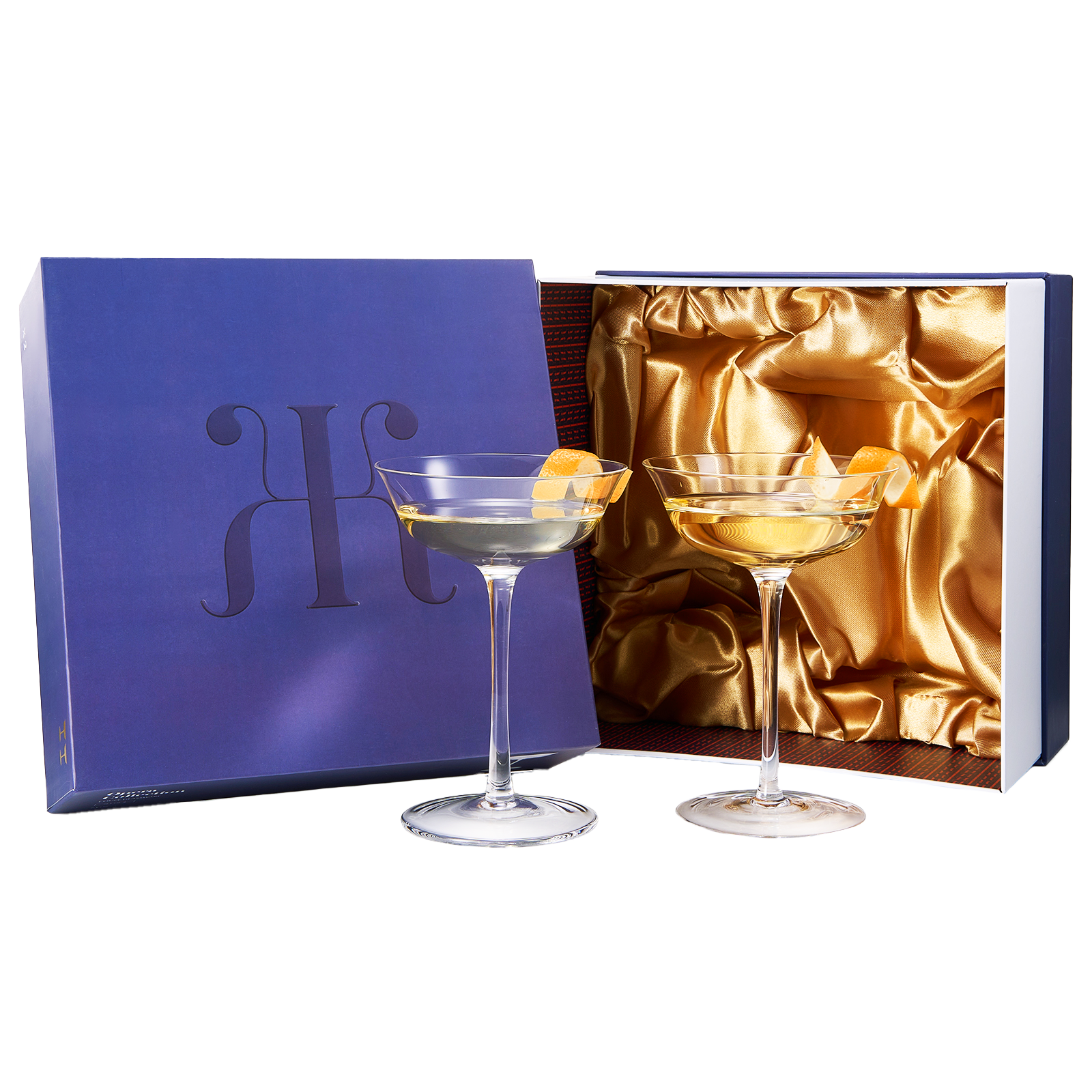 Vintage Crystal Coupe Glasses, Set of 2, Clear Radiance - Champagne, Martini, Cocktails - Hand Blown Classy Glass -Timeless Art Deco Design - Durable Sparkling Cocktail Barware, Home Bar (8 OZ)-0