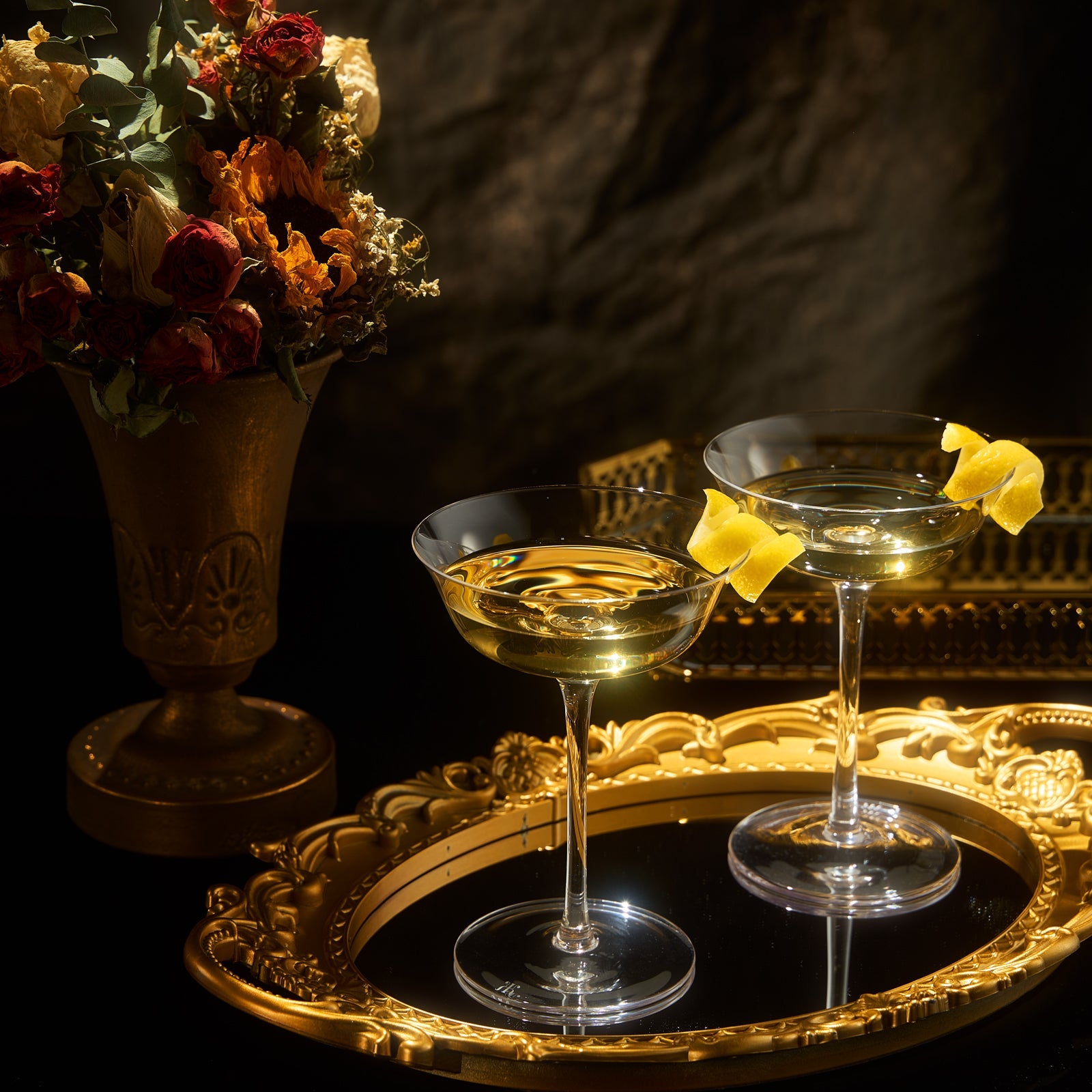 Vintage Crystal Coupe Glasses, Set of 2, Clear Radiance - Champagne, Martini, Cocktails - Hand Blown Classy Glass -Timeless Art Deco Design - Durable Sparkling Cocktail Barware, Home Bar (8 OZ)-1