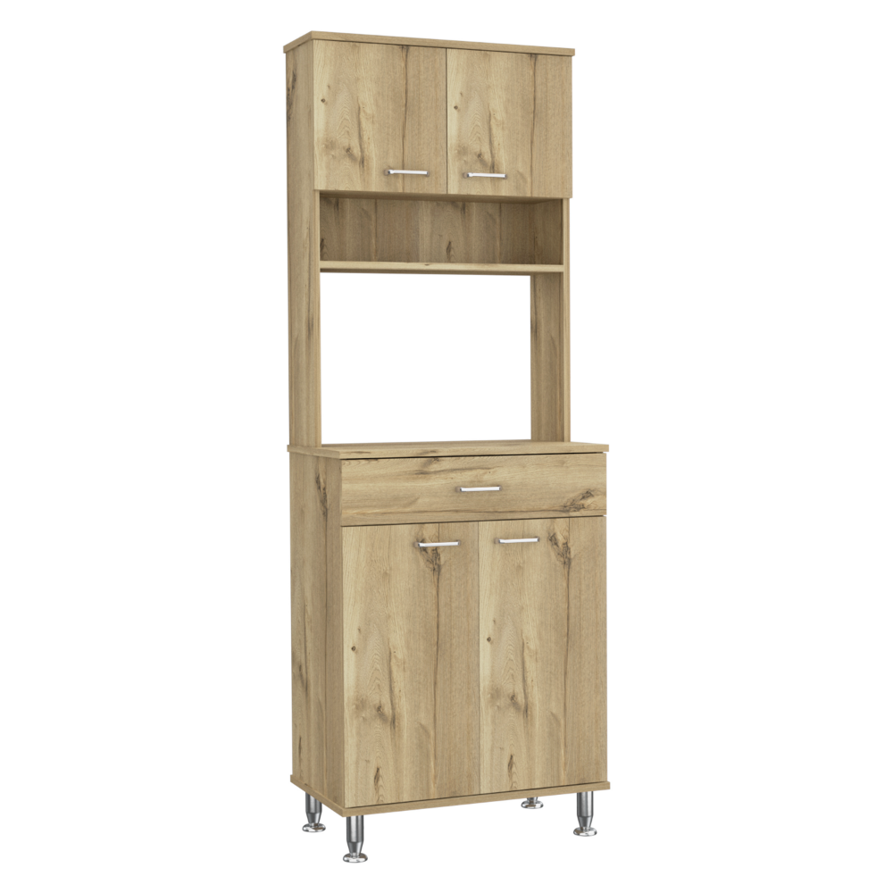 Pantry Piacenza,Two Double Door Cabinet, Light Oak Finish-5