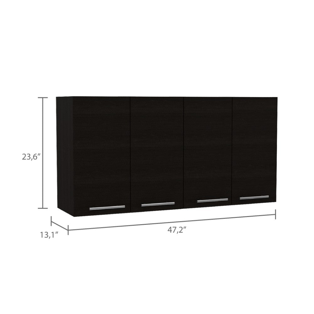 Kitchen Cabinet Durham, Four Doors, Black Wengue Finish-7