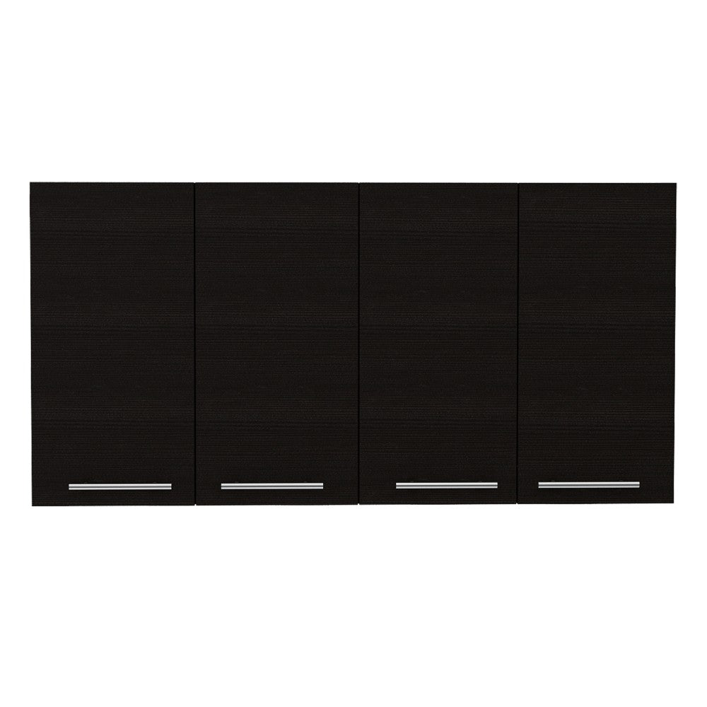 Kitchen Cabinet Durham, Four Doors, Black Wengue Finish-5