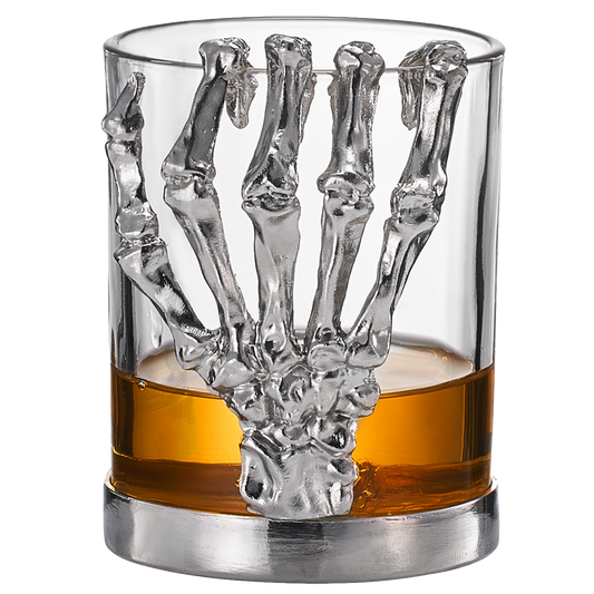 Skeleton Whiskey Glass Tumbler | Single | 10oz Halloween Skeleton Glasses 4.3" H, Goth Gifts, Skeleton Gifts, Skeleton Decor, Spooky Wine Gift Set, Perfect for Halloween Themed Parties-0